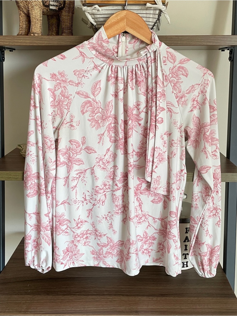 Women’s Lauren Ralph Lauren Floral Tie-Neck Blouse, Size XS